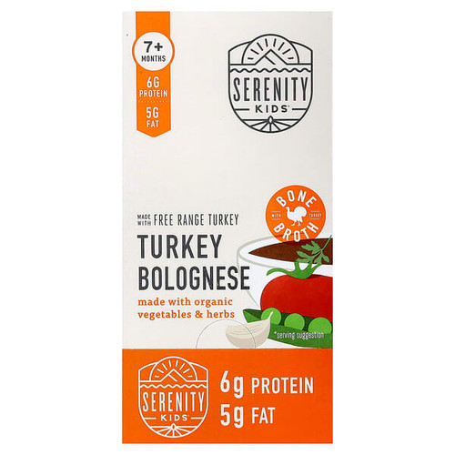 <img alt="Serenity Kids, Turkey Bolognese with Organic Vegetables & Herbs, 7+ Months, 6 Pouches, 3.5 oz (99 g) Each" title="Serenity Kids, Turkey Bolognese with Organic Vegetables & Herbs, 7+ Months, 6 Pouches, 3.5 oz (99 g) Each,850000411203"