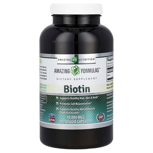<img alt="Amazing Nutrition, Biotin, 10,000 mcg, 400 Veggie Capsules" title="Amazing Nutrition, Biotin, 10,000 mcg, 400 Veggie Capsules,819209022061"