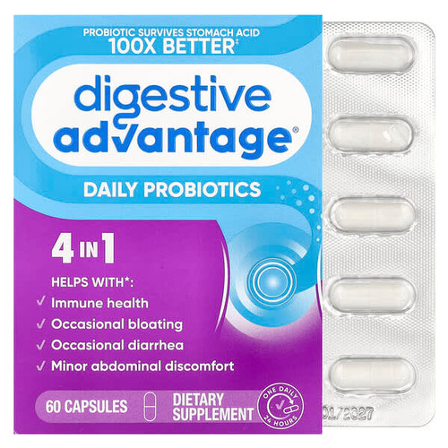 <img alt="Schiff, Digestive Advantage, Daily Probiotics, 60 Capsules" title="Schiff, Digestive Advantage, Daily Probiotics, 60 Capsules,020525962621"