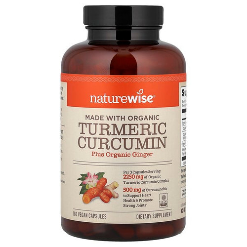 <img alt="NatureWise, Organic Turmeric Curcumin, 180 Vegan Capsules" title="NatureWise, Organic Turmeric Curcumin, 180 Vegan Capsules,858081006110"