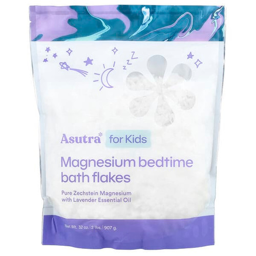 <img alt="Asutra, Kids, Magnesium Bedtime Bath Flakes, 32 oz (907 g)" title="Asutra, Kids, Magnesium Bedtime Bath Flakes, 32 oz (907 g),850016538949"
