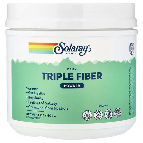 <img alt="Solaray, Daily Triple Fiber Powder, Unflavored, 14 oz (401 g)" title="Solaray, Daily Triple Fiber Powder, Unflavored, 14 oz (401 g),076280983500"