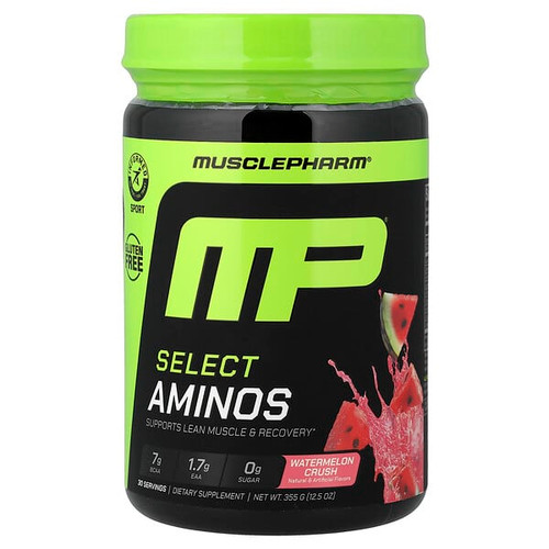 <img alt="MusclePharm, Select Aminos, Watermelon Crush, 12.5 oz (355 g)" title="MusclePharm, Select Aminos, Watermelon Crush, 12.5 oz (355 g),810002502477"