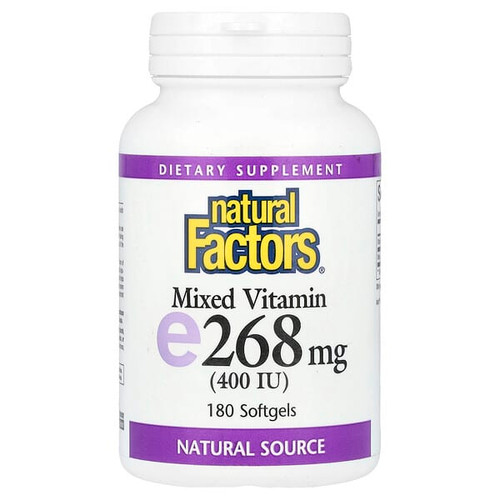 <img alt="Natural Factors, Mixed Vitamin E, 268 mg (400 IU), 180 Softgels" title="Natural Factors, Mixed Vitamin E, 268 mg (400 IU), 180 Softgels,068958014227"