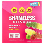 <img alt="Shameless Snacks, Super Wild Worms Gummy Candy, Green Apple and Strawberry, 6 Bags, 1.8 oz (50 g) Each" title="Shameless Snacks, Super Wild Worms Gummy Candy, Green Apple and Strawberry, 6 Bags, 1.8 oz (50 g) Each,10810098572320"