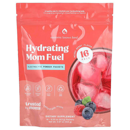 <img alt="Mommy Knows Best, Hydrating Mom Fuel, Mixed Berry, 16 Packets, 0.23 oz (6.5 g) Each" title="Mommy Knows Best, Hydrating Mom Fuel, Mixed Berry, 16 Packets, 0.23 oz (6.5 g) Each,850013052943"