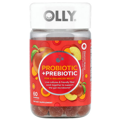<img alt="OLLY, Probiotic + Prebiotic Gummies, Peachy Peach, 60 Gummies" title="OLLY, Probiotic + Prebiotic Gummies, Peachy Peach, 60 Gummies,840160202599"
