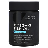 <img alt="Sports Research, Omega-3 Fish Oil, Triple Strength, 60 Softgels" title="Sports Research, Omega-3 Fish Oil, Triple Strength, 60 Softgels,023249091134"