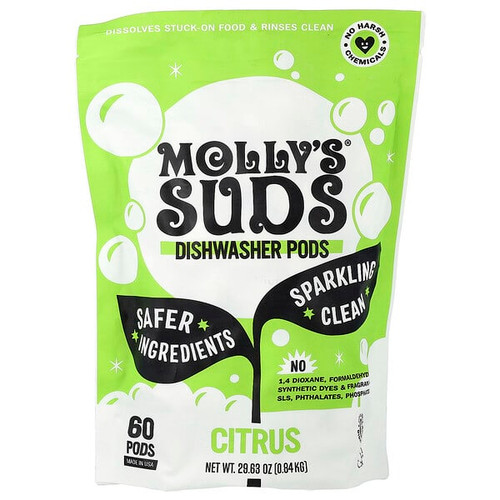 <img alt="Mollys Suds, Dishwasher Pods, Citrus, 60 Pods, 29.63 oz (0.84 kg)" title="Mollys Suds, Dishwasher Pods, Citrus, 60 Pods, 29.63 oz (0.84 kg),850024701250"