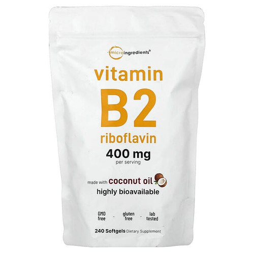 <img alt="Micro Ingredients, Vitamin B2 Riboflavin, 240 Softgels (200 mg per Softgel)" title="Micro Ingredients, Vitamin B2 Riboflavin, 240 Softgels (200 mg per Softgel),850074438236"