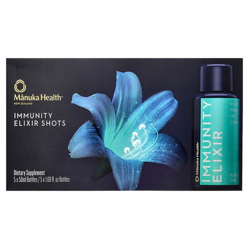 <img alt="Manuka Health, Immunity Elixir Shots, 5 Bottles, 1.69 fl oz (50 ml) Each" title="Manuka Health, Immunity Elixir Shots, 5 Bottles, 1.69 fl oz (50 ml) Each,810001471668"