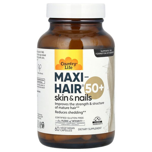 <img alt="Country Life, Maxi-Hair, Skin & Nails, 50+, 60 Vegetarian Capsules" title="Country Life, Maxi-Hair, Skin & Nails, 50+, 60 Vegetarian Capsules,015794050230"