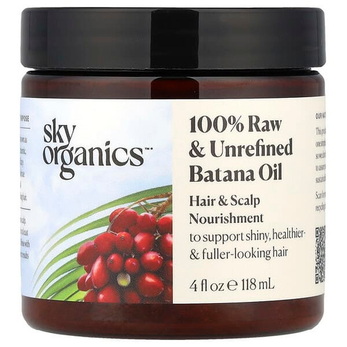 <img alt="Sky Organics, 100% Raw & Unrefined Batana Oil, Hair & Scalp Nourishment, 4 fl oz (118 ml)" title="Sky Organics, 100% Raw & Unrefined Batana Oil, Hair & Scalp Nourishment, 4 fl oz (118 ml),810027432667"
