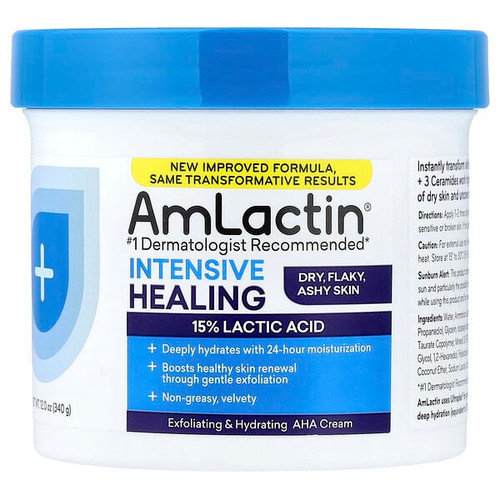 <img alt="AmLactin, Intensive Healing, Exfoliating & Hydrating AHA Cream, Dry, Flaky, Ashy Skin, 12 oz (340 g)" title="AmLactin, Intensive Healing, Exfoliating & Hydrating AHA Cream, Dry, Flaky, Ashy Skin, 12 oz (340 g),316864000279"