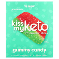 <img alt="Kiss My Keto, Gummy Candy, Watermelon Slices, 6 Bags, 1.76 oz (50 g) Each" title="Kiss My Keto, Gummy Candy, Watermelon Slices, 6 Bags, 1.76 oz (50 g) Each,850026755237"
