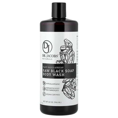 <img alt="Dr. Jacobs Naturals, Plant-Based African Raw Black Soap Body Wash, 32 oz (946 ml)" title="Dr. Jacobs Naturals, Plant-Based African Raw Black Soap Body Wash, 32 oz (946 ml),850028613719"