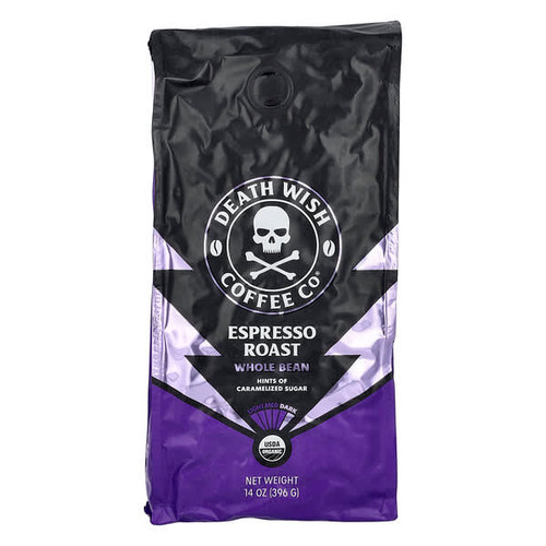 <img alt="Death Wish Coffee, Dark, Whole Bean, Espresso Roast, 14 oz (396 g)" title="Death Wish Coffee, Dark, Whole Bean, Espresso Roast, 14 oz (396 g),810063342524"
