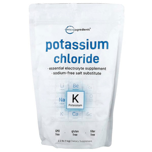<img alt="Micro Ingredients, Potassium Chloride, 2.2 lb (1 kg)" title="Micro Ingredients, Potassium Chloride, 2.2 lb (1 kg),850082445011"
