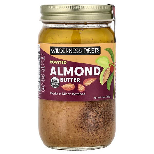 <img alt="Wilderness Poets, Roasted Almond Butter, 16 oz (453 g)" title="Wilderness Poets, Roasted Almond Butter, 16 oz (453 g),855434006629"