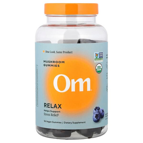 <img alt="Om Mushrooms, Relax, Mushroom Gummies, Blueberry, 56 Vegan Gummies" title="Om Mushrooms, Relax, Mushroom Gummies, Blueberry, 56 Vegan Gummies,850030553812"