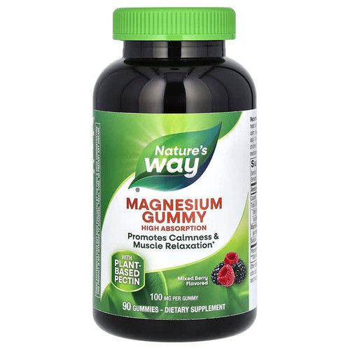 <img alt="Natures Way, Magnesium Gummy, Mixed Berry, 100 mg, 90 Gummies" title="Natures Way, Magnesium Gummy, Mixed Berry, 100 mg, 90 Gummies,033674146026"