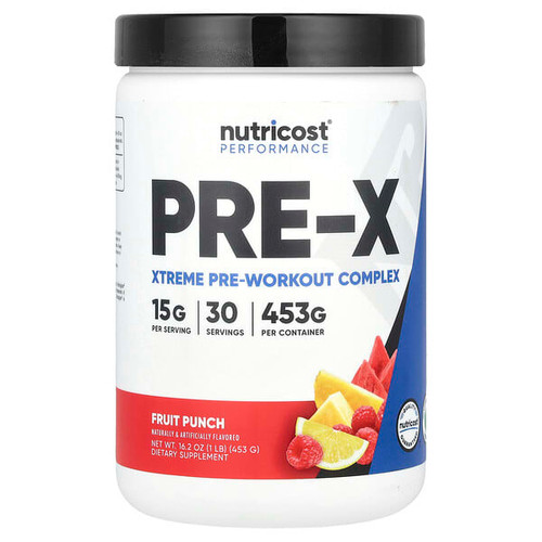 <img alt="Nutricost, Performance, PRE-X, Xtreme Pre-Workout Complex, Fruit Punch, 1 lb (453 g)" title="Nutricost, Performance, PRE-X, Xtreme Pre-Workout Complex, Fruit Punch, 1 lb (453 g),810014670904"