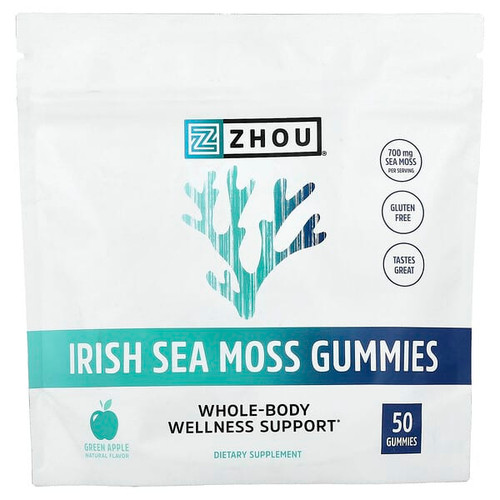 <img alt="Zhou Nutrition, Irish Sea Moss Gummies, Green Apple, 50 Gummies (350 mg per Gummy)" title="Zhou Nutrition, Irish Sea Moss Gummies, Green Apple, 50 Gummies (350 mg per Gummy),669191778671"