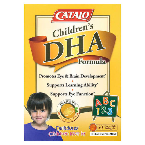 <img alt="CATALO, Childrens DHA Formula, Orange, 50 Chewable Softgels" title="CATALO, Childrens DHA Formula, Orange, 50 Chewable Softgels,810399025320"