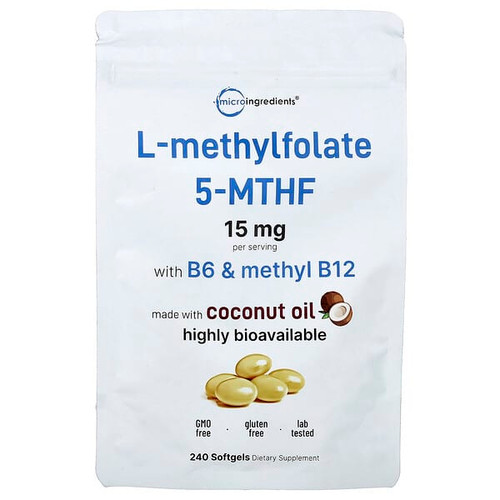 <img alt="Micro Ingredients, L-Methylfolate, 240 Softgels" title="Micro Ingredients, L-Methylfolate, 240 Softgels,850074438311"