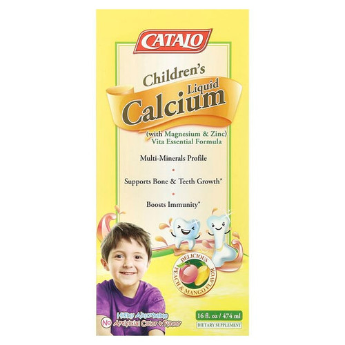 <img alt="CATALO, Childrens Liquid Calcium with Magnesium & Zinc, Peach and Mango, 16 fl oz (474 ml)" title="CATALO, Childrens Liquid Calcium with Magnesium & Zinc, Peach and Mango, 16 fl oz (474 ml),810399025740"