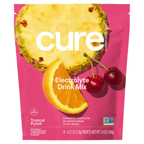 <img alt="Cure Hydration, Electrolyte Drink Mix, Tropical Punch, 14 Packets, 0.27 oz (7.6 g) Each" title="Cure Hydration, Electrolyte Drink Mix, Tropical Punch, 14 Packets, 0.27 oz (7.6 g) Each,850025251839"