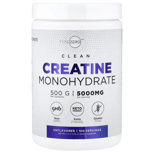 <img alt="TypeZero, Clean, Creatine Monohydrate, Unflavored, 17.6 oz (500 g)" title="TypeZero, Clean, Creatine Monohydrate, Unflavored, 17.6 oz (500 g),850047321237"
