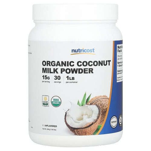 <img alt="Nutricost, Organic Coconut Milk Powder, Unflavored, 1 lbs (454 g)" title="Nutricost, Organic Coconut Milk Powder, Unflavored, 1 lbs (454 g),702669934961"