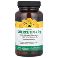 <img alt="Country Life, Quercetin + D3, 90 Vegetarian Capsules" title="Country Life, Quercetin + D3, 90 Vegetarian Capsules,015794016243"