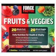 <img alt="Force Factor, Fruits And Veggies, 2 Bottles, 90 Capsules Each" title="Force Factor, Fruits And Veggies, 2 Bottles, 90 Capsules Each,810126662637"