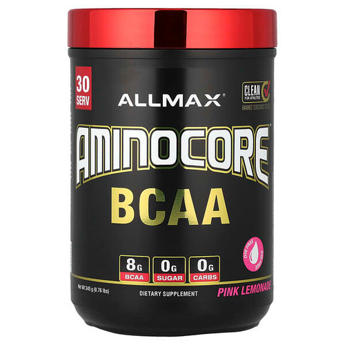 <img alt="ALLMAX, AMINOCORE BCAA, Pink Lemonade, 0.76 lbs (345 g)" title="ALLMAX, AMINOCORE BCAA, Pink Lemonade, 0.76 lbs (345 g),665553228655"