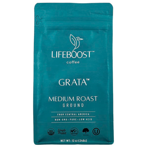 <img alt="Lifeboost, Coffee, Grata, Ground, Medium Roast, 12 oz (340 g)" title="Lifeboost, Coffee, Grata, Ground, Medium Roast, 12 oz (340 g),850072547046"