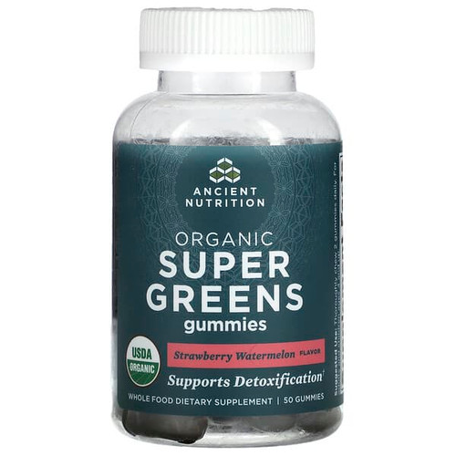 <img alt="Ancient Nutrition, Organic Super Greens Gummies, Strawberry Watermelon, 50 Gummies" title="Ancient Nutrition, Organic Super Greens Gummies, Strawberry Watermelon, 50 Gummies,816401026101"
