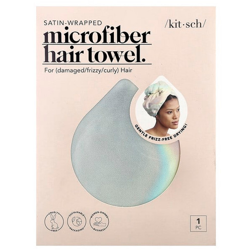<img alt="Kitsch, Satin-Wrapped Microfiber Hair Towel, Aura, 1 Piece" title="Kitsch, Satin-Wrapped Microfiber Hair Towel, Aura, 1 Piece,819677029333"
