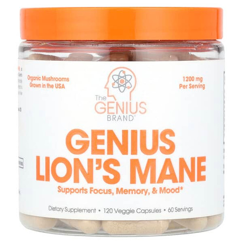 <img alt="The Genius Brand, Genius Lions Mane, 120 Veggie Capsules (600 mg per Capsule)" title="The Genius Brand, Genius Lions Mane, 120 Veggie Capsules (600 mg per Capsule),810037681185"