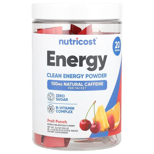 <img alt="Nutricost, Energy, Clean Energy Powder, Fruit Punch, 20 Stick Packs, 0.18 oz (5 g) Each" title="Nutricost, Energy, Clean Energy Powder, Fruit Punch, 20 Stick Packs, 0.18 oz (5 g) Each,810139570424"