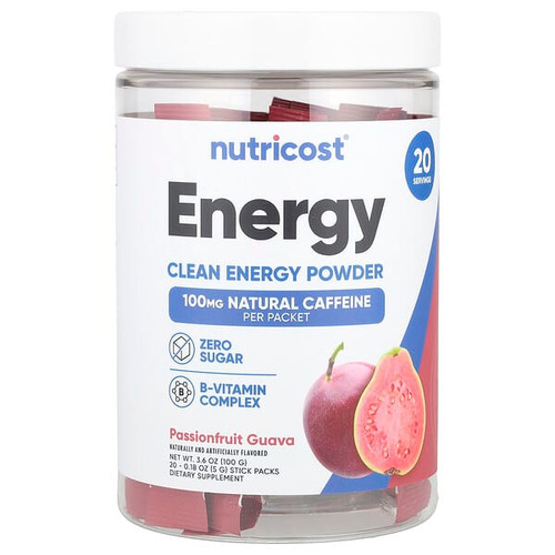 <img alt="Nutricost, Energy, Clean Energy Powder, Passionfruit Guava, 20 Stick Packs, 0.18 oz (5 g) Each" title="Nutricost, Energy, Clean Energy Powder, Passionfruit Guava, 20 Stick Packs, 0.18 oz (5 g) Each,810139570455"