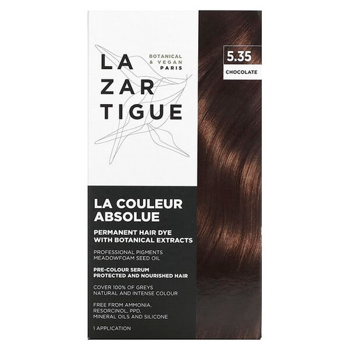 <img alt="Lazartigue, Permanent Hair Dye with Botanical Extracts, 5.35 Chocolate, 1 Application" title="Lazartigue, Permanent Hair Dye with Botanical Extracts, 5.35 Chocolate, 1 Application,3372290181125"
