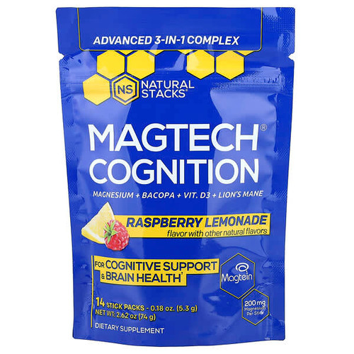 <img alt="Natural Stacks, MagTech Cognition, Raspberry Lemonade, 14 Stick Packs, 0.18 oz (5.3 g) Each" title="Natural Stacks, MagTech Cognition, Raspberry Lemonade, 14 Stick Packs, 0.18 oz (5.3 g) Each,850038130930"