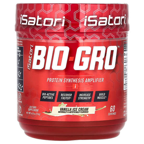 <img alt="Isatori, Bio-Gro, Protein Synthesis Amplifier, Vanilla Ice Cream, 4.02 oz (114 g)" title="Isatori, Bio-Gro, Protein Synthesis Amplifier, Vanilla Ice Cream, 4.02 oz (114 g),883488003233"