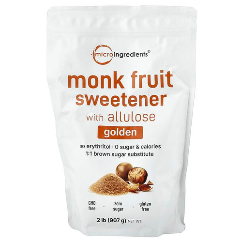 <img alt="Micro Ingredients, Monk Fruit Sweetener With Allulose, Golden, 2 lb (907 g)" title="Micro Ingredients, Monk Fruit Sweetener With Allulose, Golden, 2 lb (907 g),850015616891"