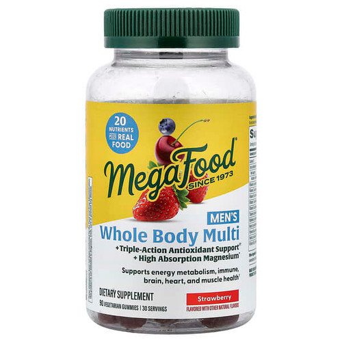 <img alt="MegaFood, Mens Whole Body Multi Gummy, Strawberry, 90 Vegetarian Gummies" title="MegaFood, Mens Whole Body Multi Gummy, Strawberry, 90 Vegetarian Gummies,051494105726"