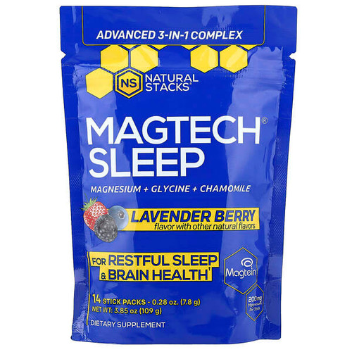 <img alt="Natural Stacks, MagTech Sleep, Lavender Berry, 14 Stick Packs, 0.28 oz (7.8 g) Each" title="Natural Stacks, MagTech Sleep, Lavender Berry, 14 Stick Packs, 0.28 oz (7.8 g) Each,850038130947"