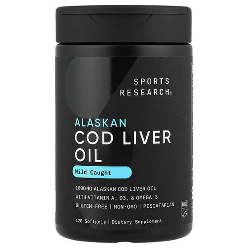 <img alt="Sports Research, Alaskan Cod Liver Oil, 120 Softgels" title="Sports Research, Alaskan Cod Liver Oil, 120 Softgels,023249092728"