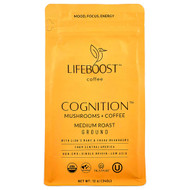 <img alt="Lifeboost, Cognition, Mushrooms + Coffee, Ground, Medium Roast, 12 oz (340 g)" title="Lifeboost, Cognition, Mushrooms + Coffee, Ground, Medium Roast, 12 oz (340 g),850050015239"
